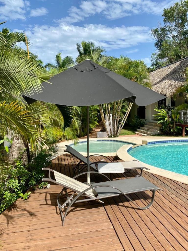 Chalet Tropical Au Coeur De Лас Теренас Екстериор снимка